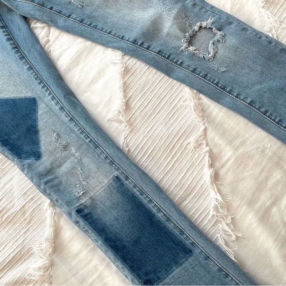 One X Oneteaspoon Patchwork Distressed Jeans Size 24 - Picture 3 of 7